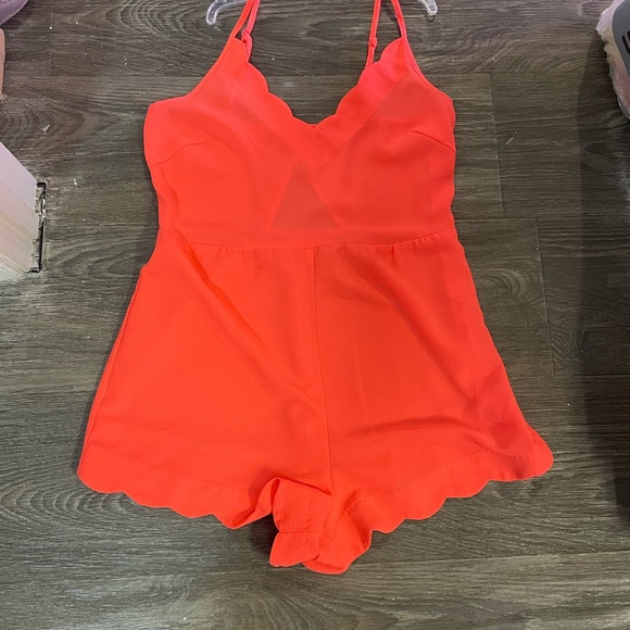 Lush Pants - Lush Bright Coral Romper
